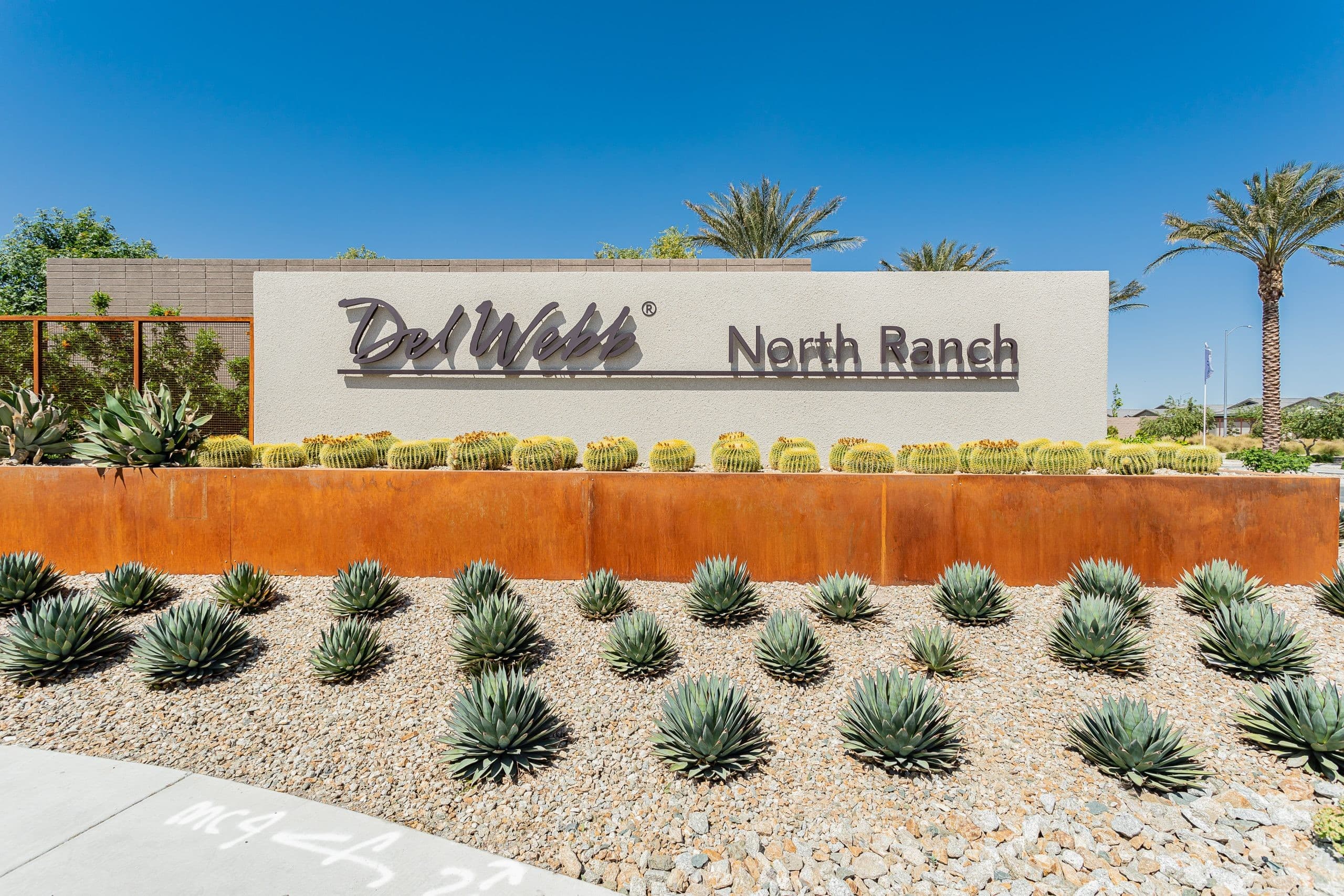 Del Webb North Ranch monument sign at the 55+ community entrance in North Las Vegas, NV 89086